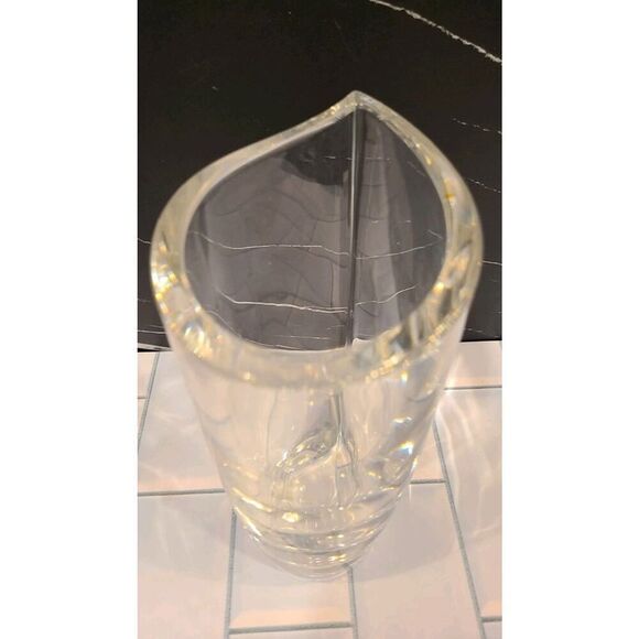 Vintage Orrefors Crystal Tear Drop 7⅛"x 4⅜" Vase w/ Original Sticker Etched EUC - Picture 4 of 8
